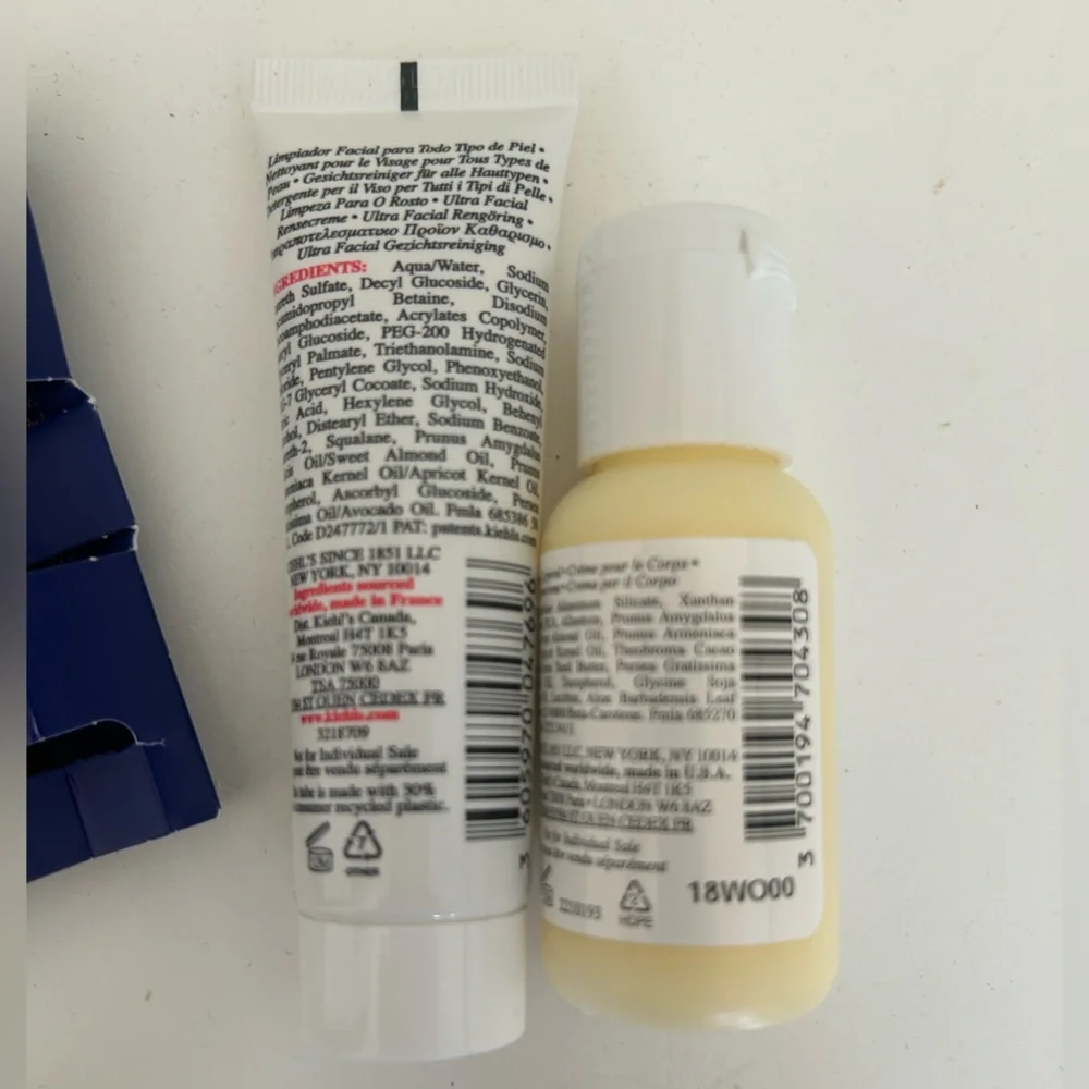 Kiehl's 6 Piece Skincare Collection Acne Cleanser Recovery Ultra Facial Cream